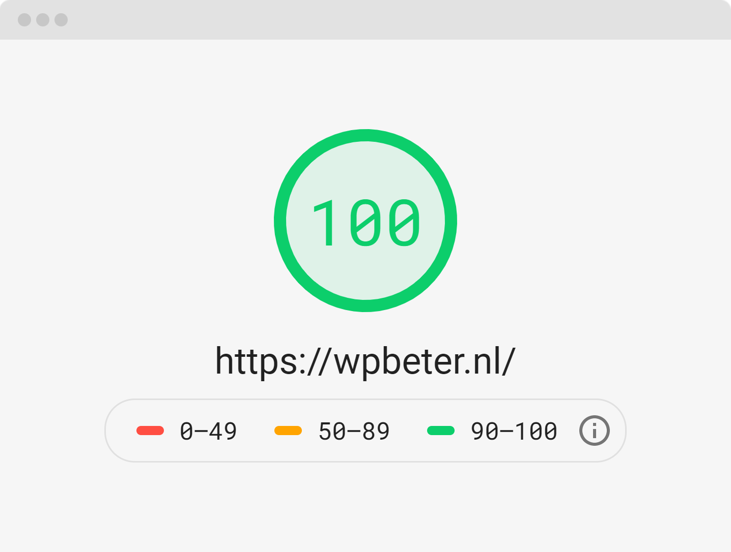 Google pagespeed lighthouse score WPbeter