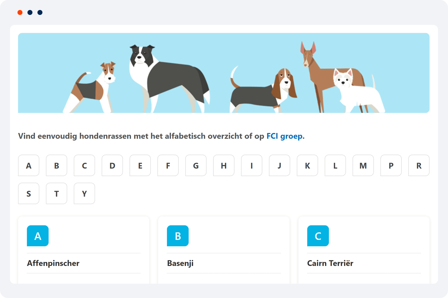 portfolio WordPress project Gelukkige Honden voorbeeld