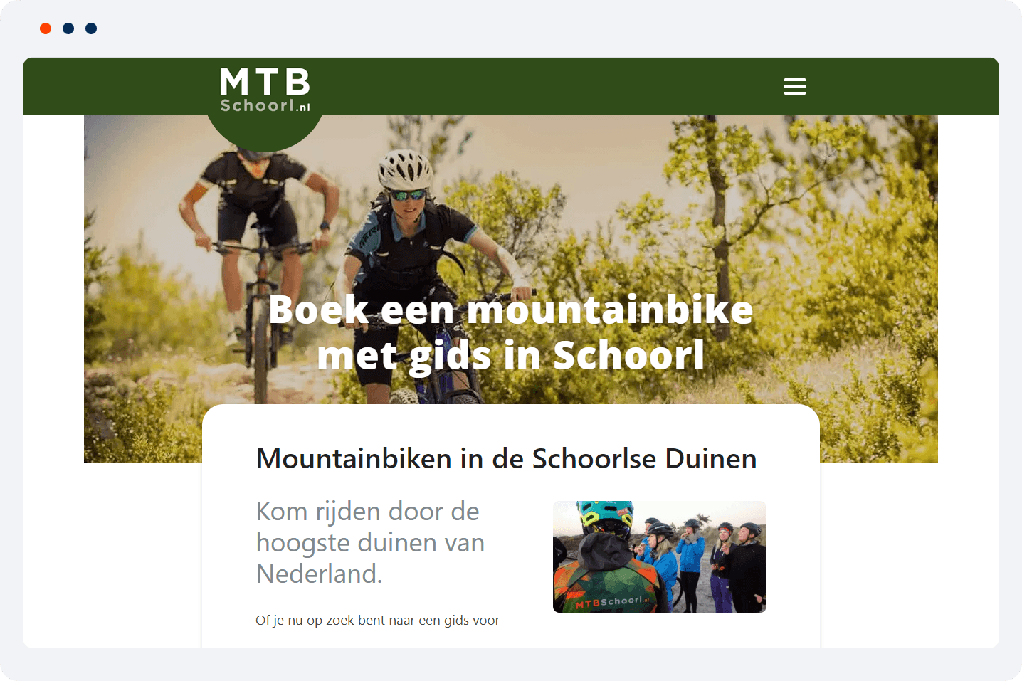 portfolio WordPress project MTBSchoorl voorbeeld